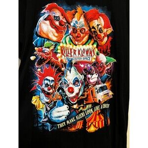 Terror Threads Killer Klowns From Outer Space T-Shirt Black Medium Graphic Tee